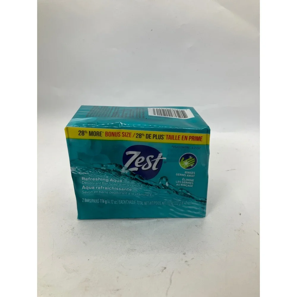 Zest Refreshing Aqua Deodorant Bar Soap with Vitamin E Bonus Size 2‎ Bars